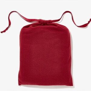 Travel Blanket by Short Stories Red in Drawstring Pouch NEW